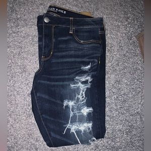 American eagle super stretch X4 distressed jegging